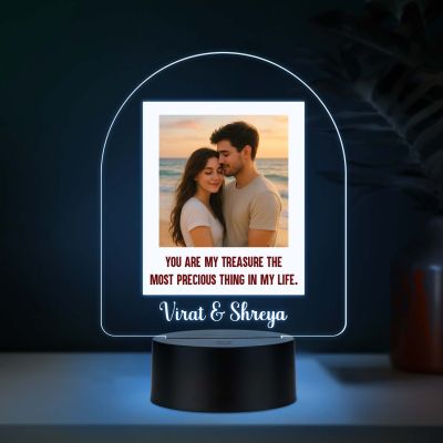 Personalized Couple LED Photo Lamp with Automatic Color Changing Light Anniversary Gift for Couples, Husband, Wife, Wedding, Birthday, Valentine's Day Memorable Gift